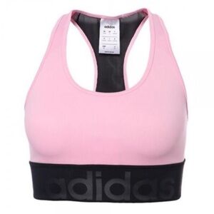 ADIDAS Pink & Black Logo Sports Bra